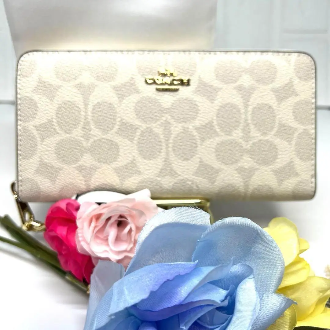 COACH 長財布 ホワイト C4452 新品未使用 公式】コーチアウトレット | ロング ジップ アラウンド
