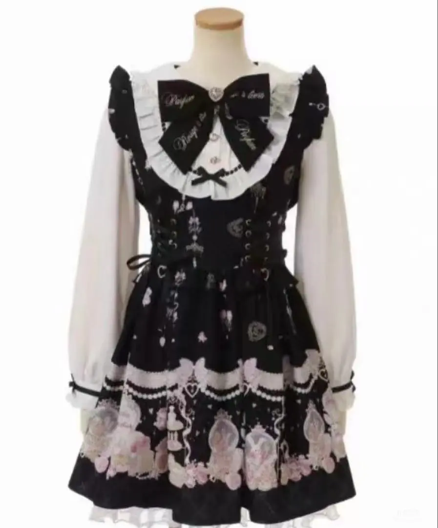 LIZLISA Romantic Cosmetics柄ワンピース ピンク LIZLISA Romantic Cosmetics柄ワンピース ピンク LIZLISA