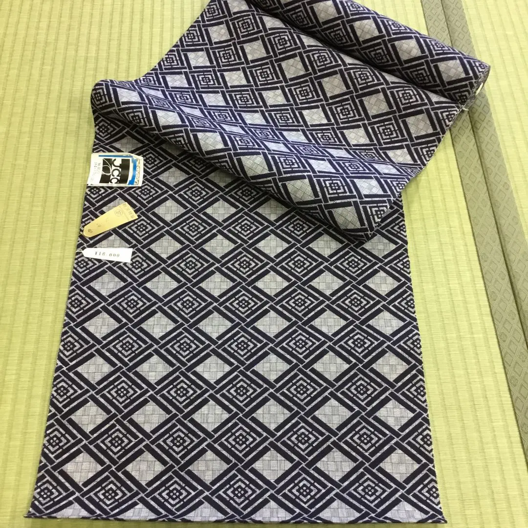 Thumbnail of New: JCC Geometric Pattern Yukata Fabric, Navy, 100% Cotton