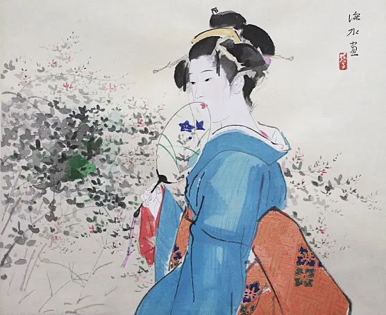 伊東深水「積雪」 真筆作品　証明書付き メーカー 伊東深水「積雪」 真筆作品 証明書付き 絵画 - 絵画