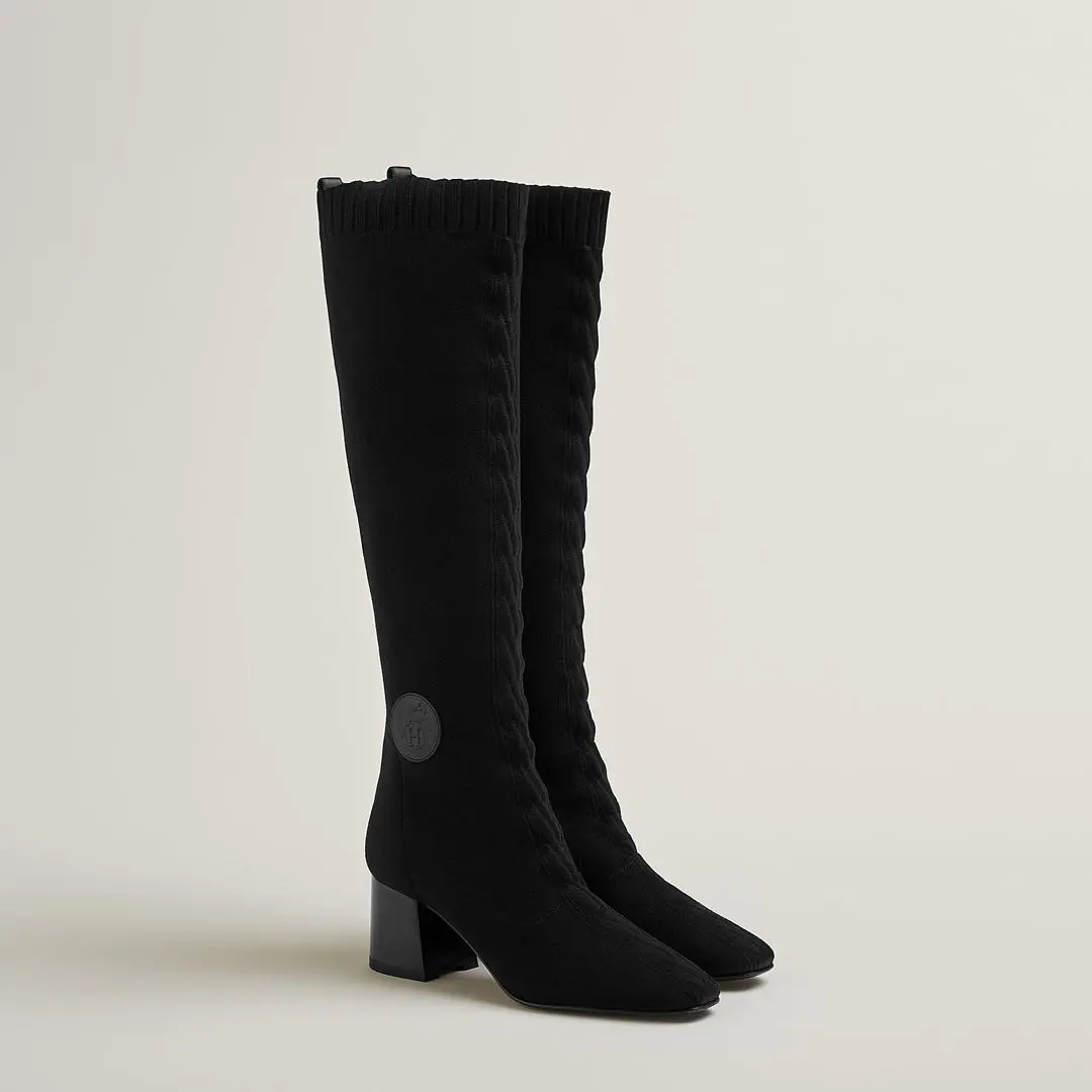 HERMES 美脚ブーツ フォンテーヌ60 ロングブーツ 黒 匿名配送 即日発送 HERMES エルメス ブーツ 《フォンテーヌ》 60 黒 - メルカリ