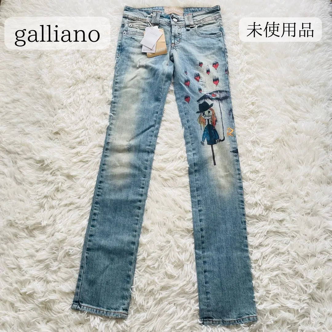 galliano Rip it ワイド クロップド デニム 26 イタリア製 galliano Rip it ワイド クロップド デニム 26 イタリア製