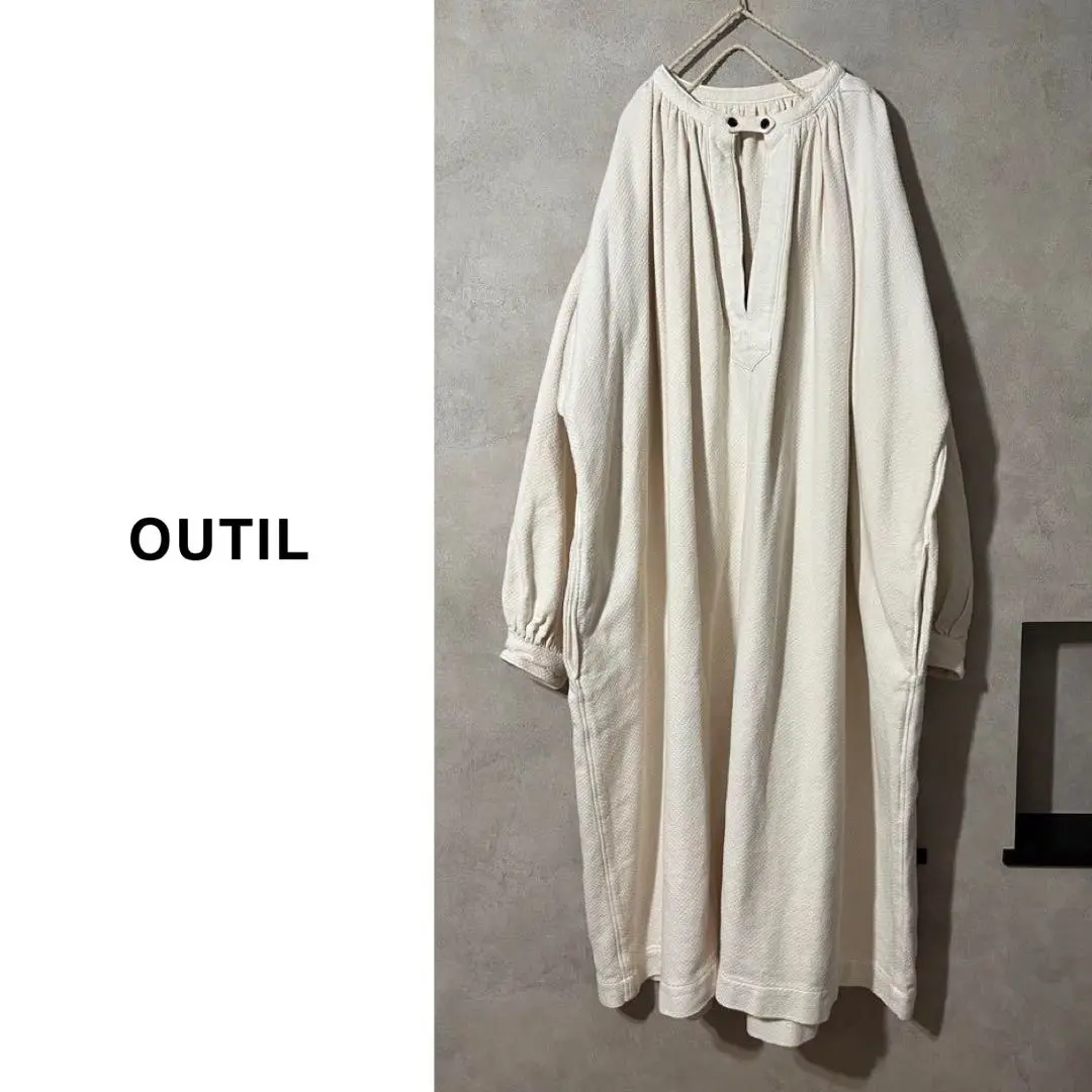 OUTIL リネン100%ワンピースワンショルダー ラップカシュクール