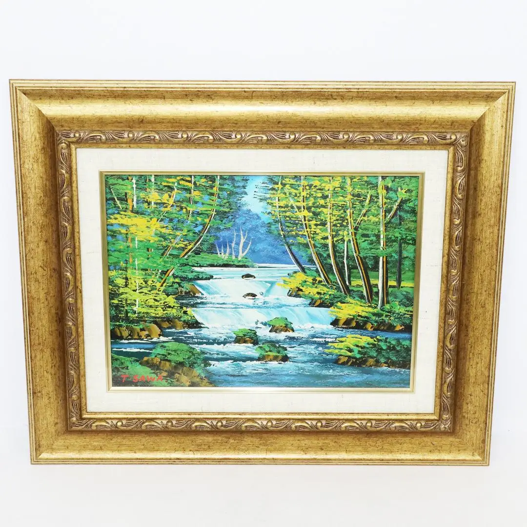 沢健 『山村』 油彩 油絵 絵画 原画 肉筆 額装 直筆画 沢健 『山村』 油彩 油絵 絵画 原画 肉筆 額装 直筆画 美術 額縁