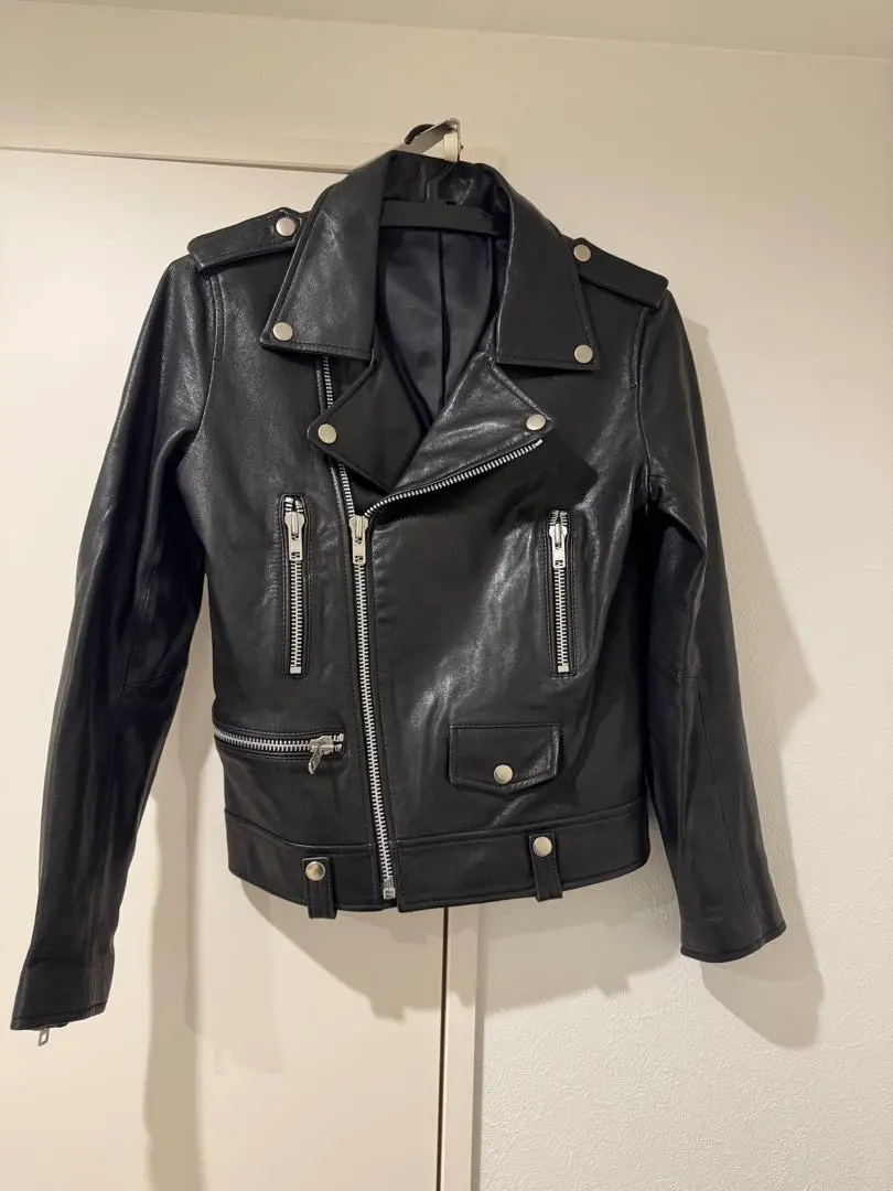 Thumbnail of Black leather rider's jacket