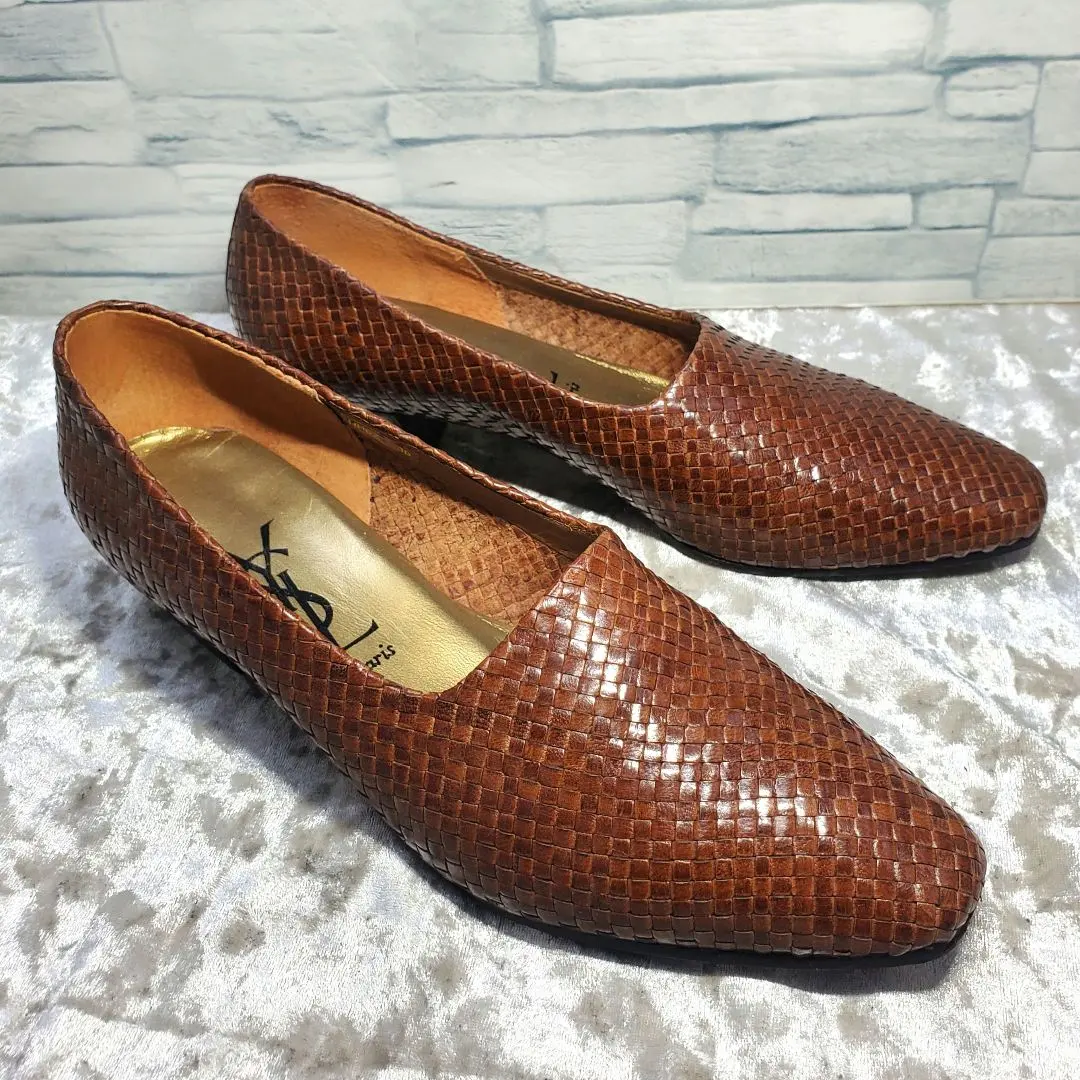 Thumbnail of 【Excellent Condition】✨ Yves Saint Laurent 23cm Pumps Brown Leather Braided 36