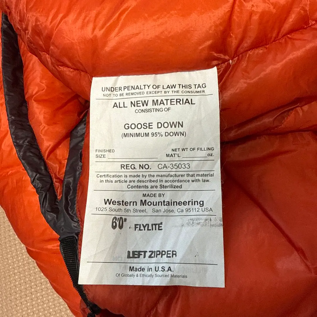 WESTERN MOUNTAINEERING REGAL 60F 寝袋 WESTERN MOUNTAINEERING REGAL 60F 寝袋 - メルカリ