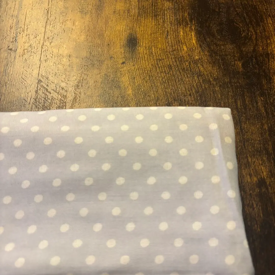 Thumbnail of Light blue polka dot fabric remnants 104 x 114cm / 30 x 35cm