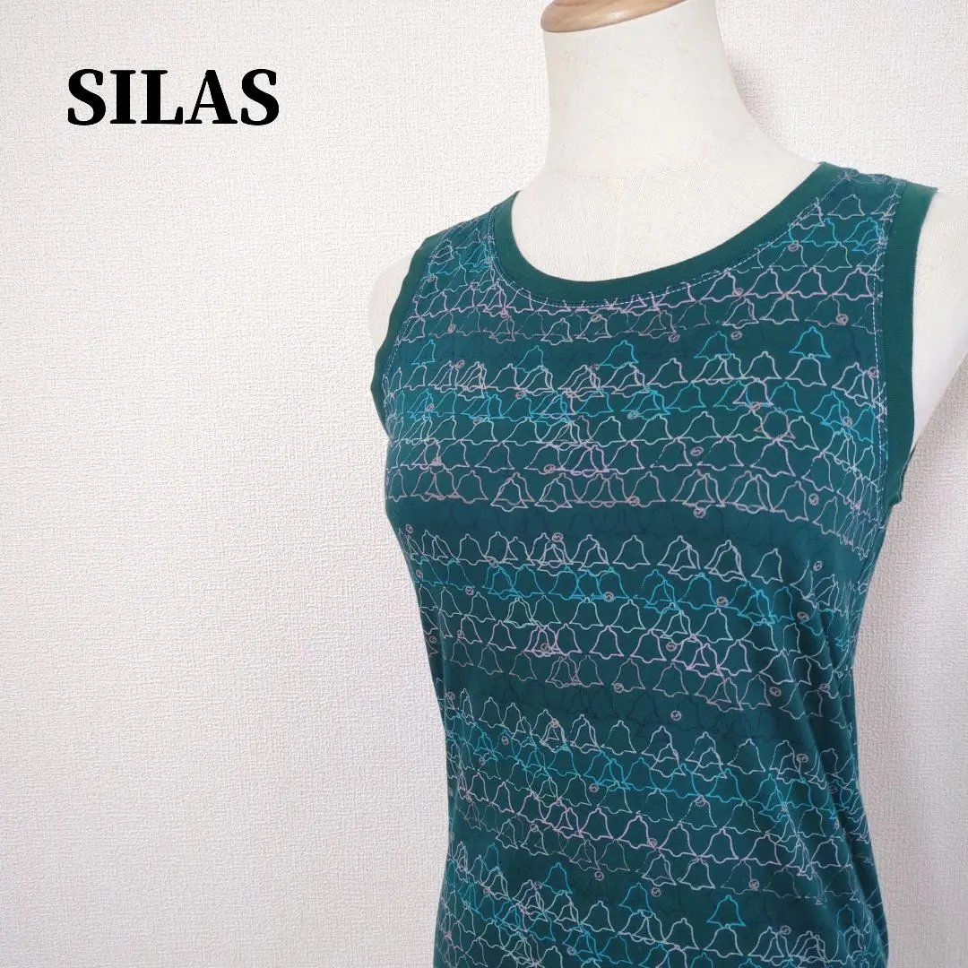 レア SILAS サイラス コウモリ柄 タンクトップ ノースリーブ カットオフ SILAS - SILAS サイラス トップス ノースリーブ タンクトップ 総