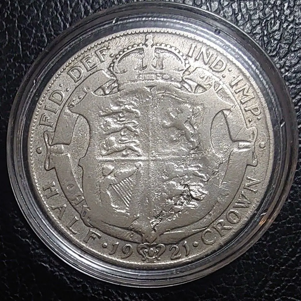 大英帝国　ジョージ５世　ハーフクラウン銀貨　１９３６大英帝国 イギリス クラウン銀貨 1934 ジョージ5世(1910-1936) 【特年
