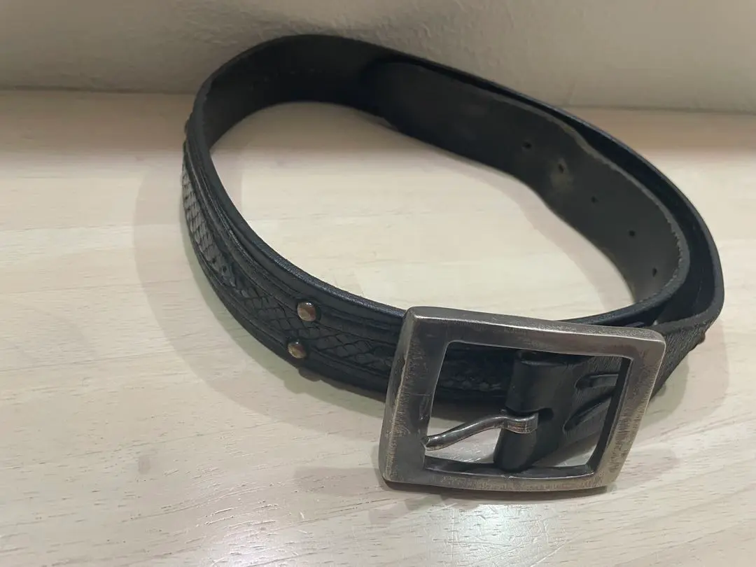 wjk saddle leather SQUARE HOOK BELT (brown/black) ダブル