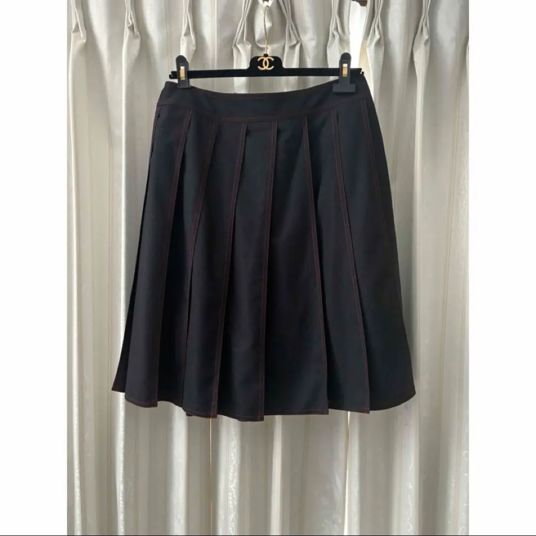 CHANEL BOUTIQUE 80'sヴィンテージ　黒スカート ひざ丈　希少❣️ m98199085415_1.jpg?1756173749