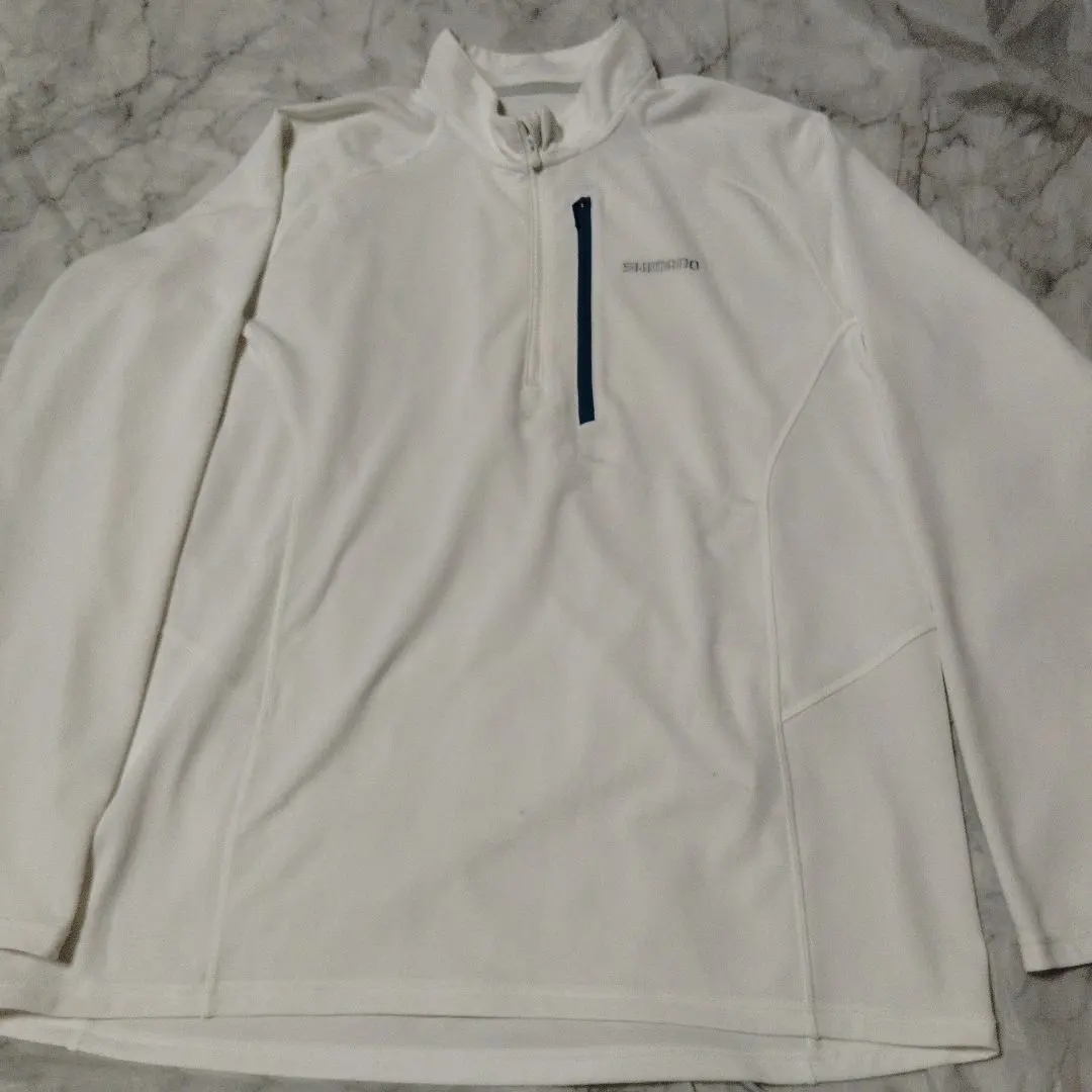 Thumbnail of Shimano Half-Zip Long Sleeve Shirt White LL Size