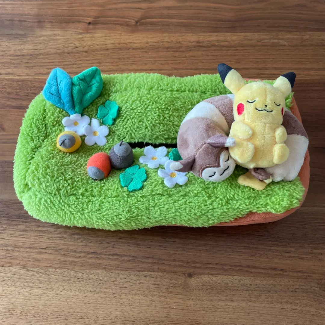 ポケモン　ティッシュボックスカバー　もりのおくりもの　オオタチ　ピカチュウ ポケモン ティッシュボックスカバー もりのおくりもの オオタチ