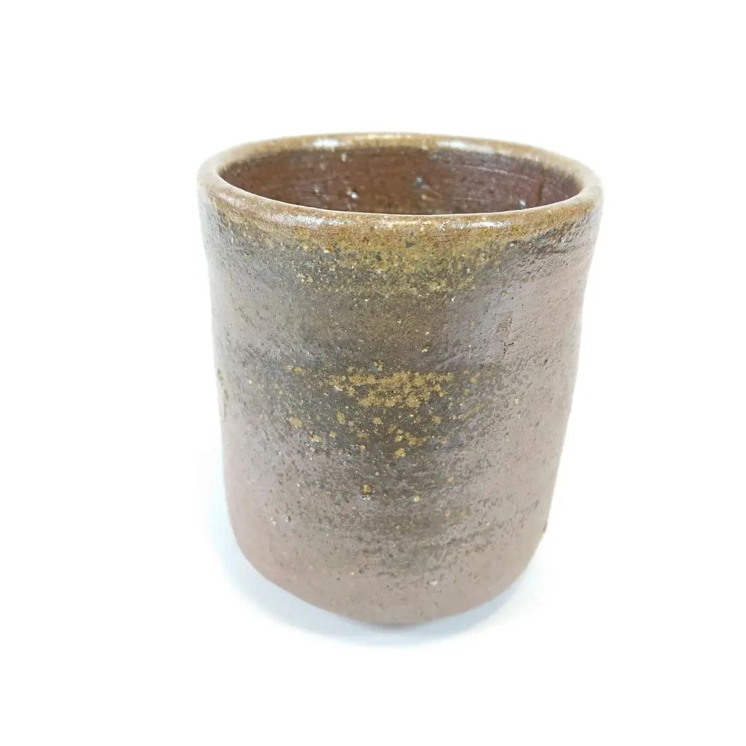 備前焼　柴岡紘一　窯変　壺　花入　共箱 mu-608-2.JPG