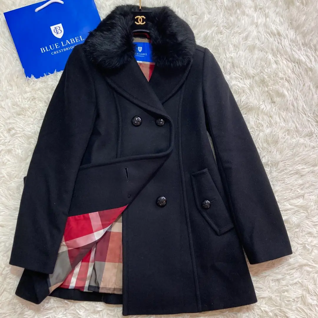 未使用 タグ付き BLUE LABEL CRESTBRIDGE ピーコート 36 2025年最新】BLUE LABEL CRESTBRIDGE ピーコート・ウールコート