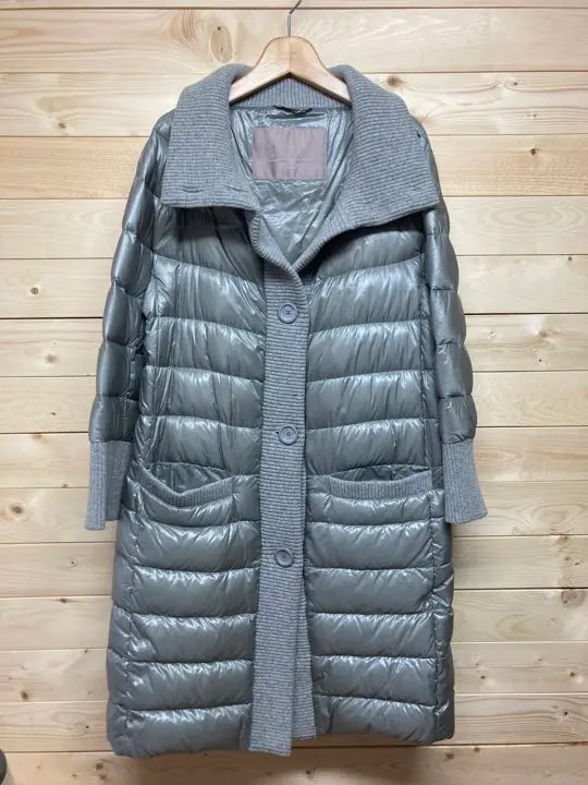 【美品】ヘルノ リゾートライン 46 グレー ウール ファー ダウンコート 美品】ヘルノ リゾートライン 46 グレー ウール ファー ダウンコート
