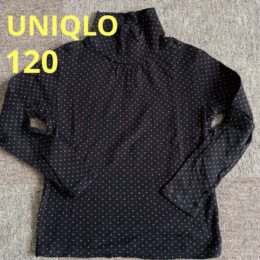 Thumbnail of UNIQLO Black x Dot Pattern High Neck Cut and Sew 120