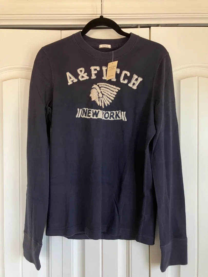 Thumbnail of New with tags, Abercrombie & Fitch navy long-sleeved T-shirt, purchased in the USA