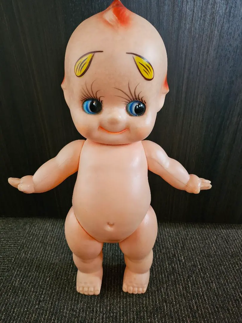 O4600M 特大 ミニ キューピー 人形 緑羽 たらこ 着せ替え ピンクパンサー キーホルダー セット 大量 まとめ 昭和 レトロ : キューピー人形 緑の羽根付きヴィンテージ ソフビ 全長