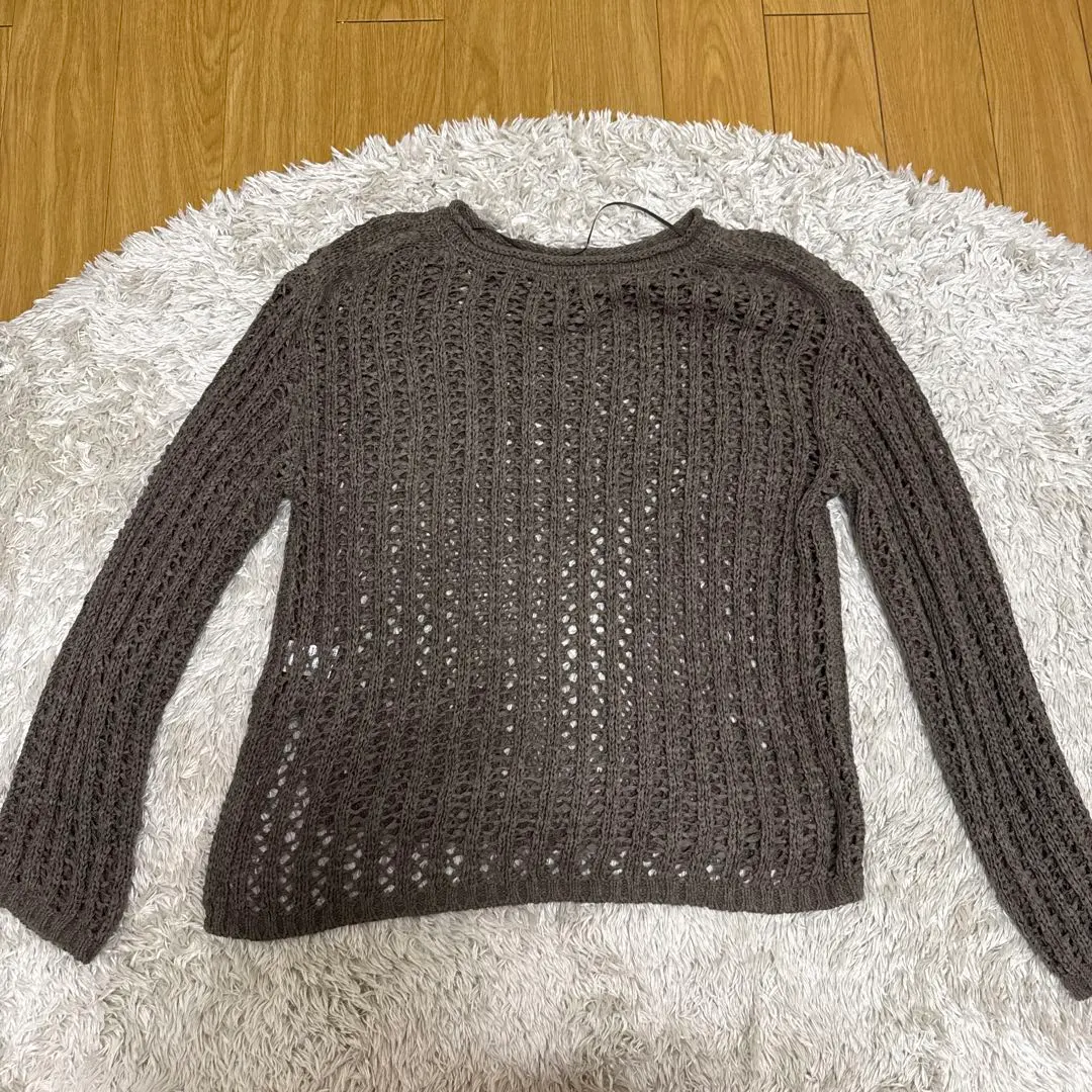 Thumbnail of GU Sheer Knit Dark Gray Long Sleeve Sweater