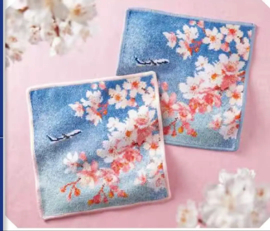 ANAオリジナル 桜の花柄タオルハンカチ　２枚セット　機内販売限定 ANAオリジナル 桜の花柄タオルハンカチ 2枚セット 機内販売限定