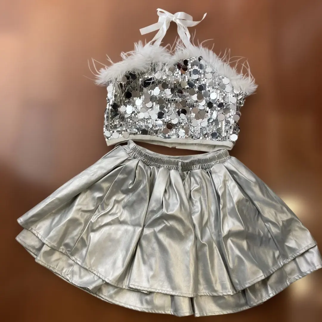 Thumbnail of Silver cheerleading wear with sequins