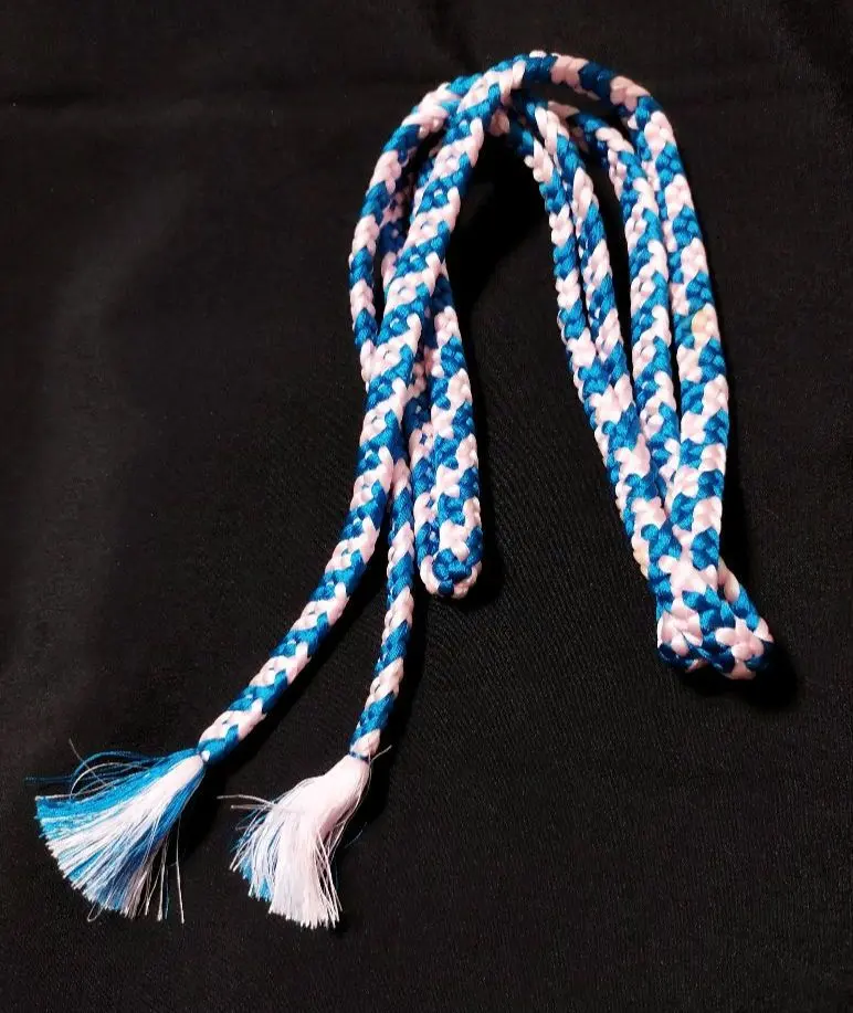 Thumbnail of Obi締め (sash tie) - pink and blue braided cord