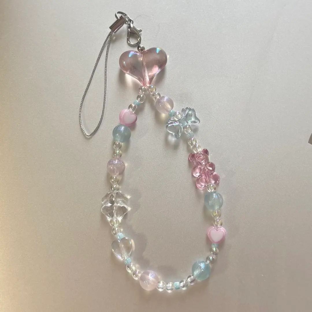 Thumbnail of 818 Korea Bead Strap Bead Keychain Pink Oshikatsu (Supporting Your Favorite) Balletcore