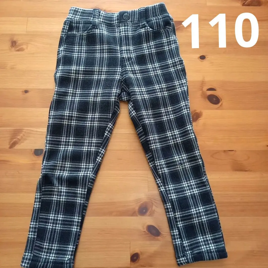 Thumbnail of Kids' pants 110 Bottoms Children's clothing Checkered Fleece-lined Winter clothes