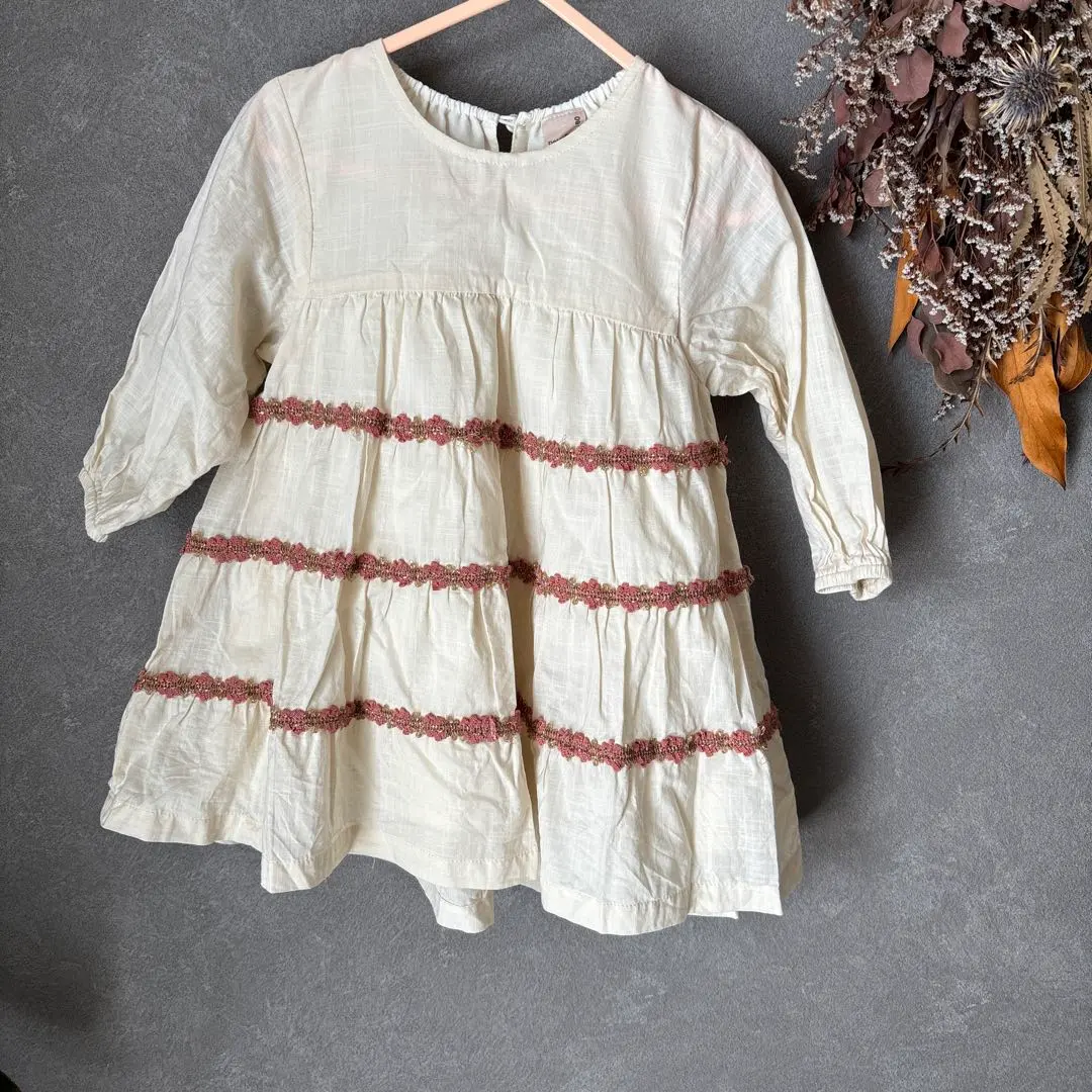 Thumbnail of Petit main Floral Tiered Dress - Ivory 80