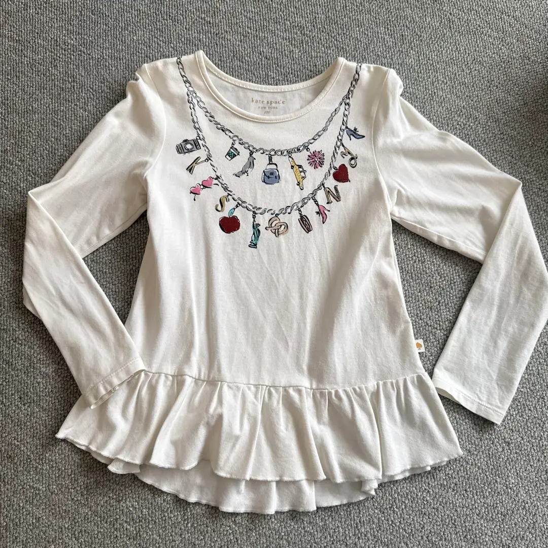 kate spade ホワイト長袖シャツ 120 ブラウス フリル 2025年最新】kate spade new york childrenswear カラー