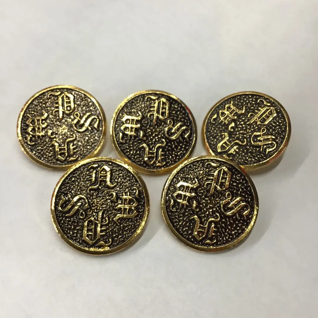 Thumbnail of Antique Gold Buttons 21mm 5 Pieces with Shanks Showa Retro Blazer Buttons