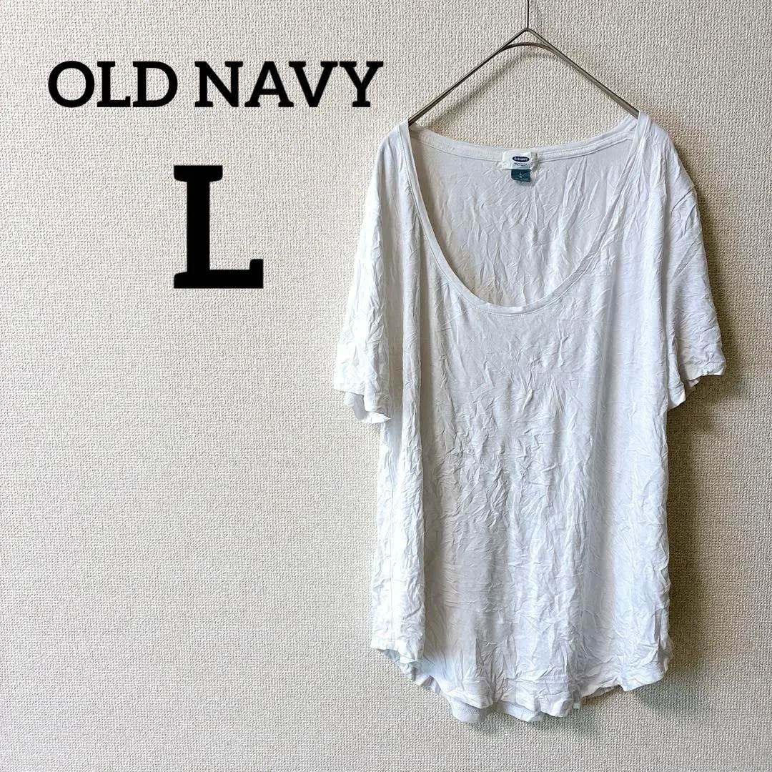 Thumbnail of OLD NAVY 【L】V-neck short sleeve T-shirt white women's summer