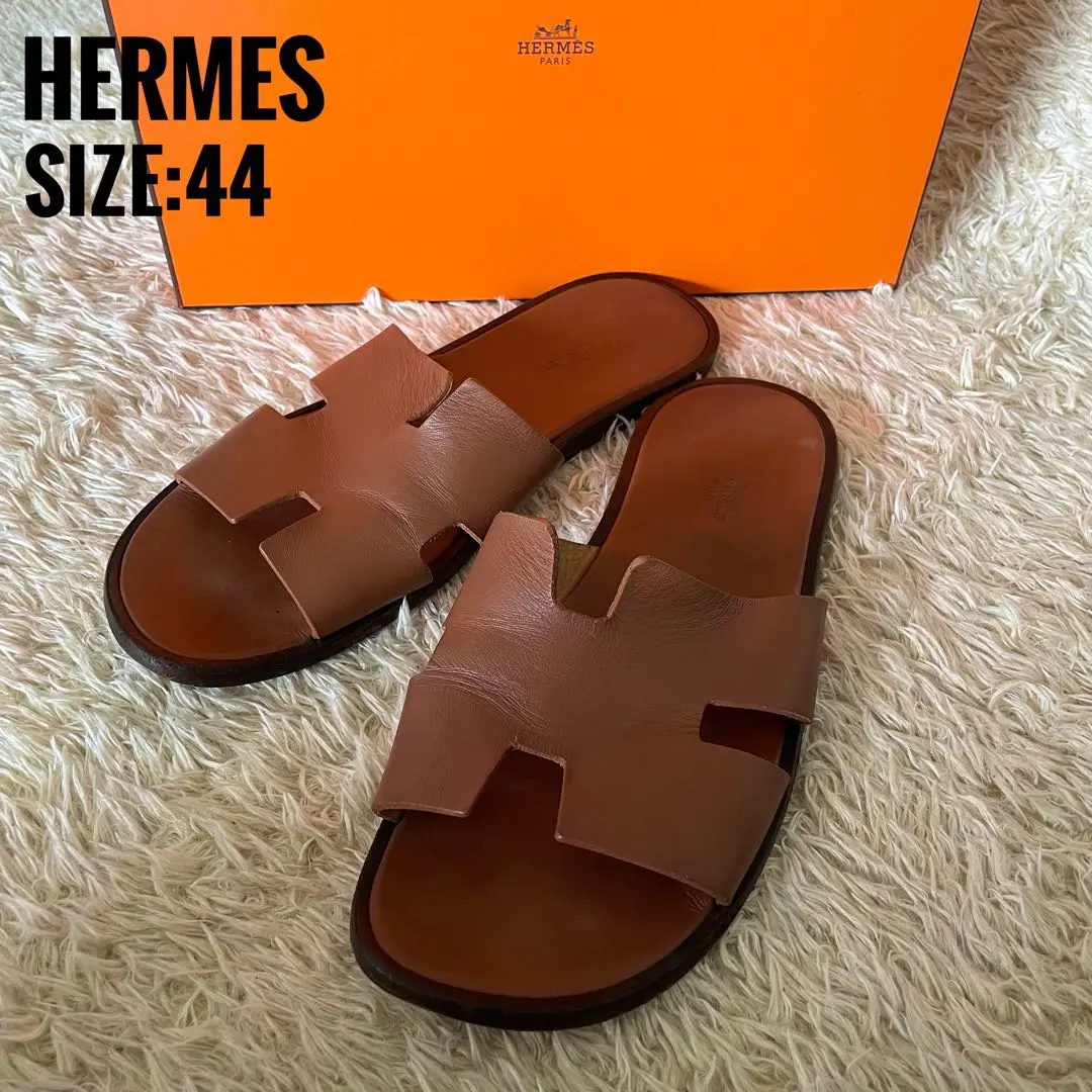 HERMES エルメス イズミール サンダル ブラウン 44 HERMES - エルメス HERMES サンダル スライドサンダル