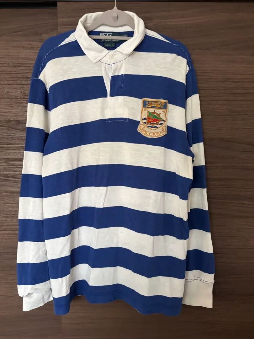 Polo by Ralph Lauren 青白條紋 Polo衫 M 古著 的縮圖
