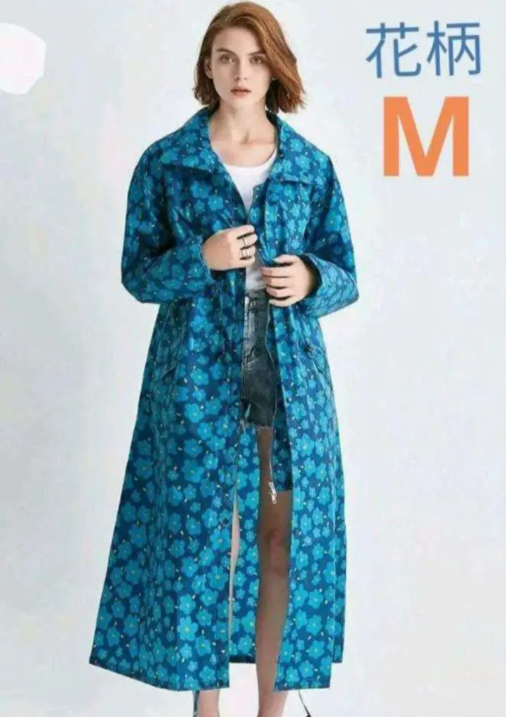 Thumbnail of ☆ Blue, M, New, Raincoat, Stylish, Women's, Rain gear, Kappa, Long