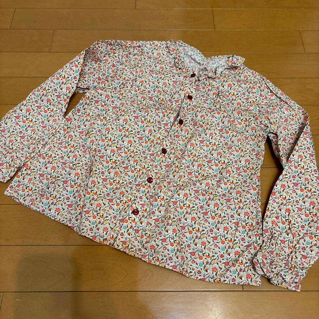 Thumbnail of Kumikyoku Floral Long Sleeve Shirt with Frills 140, Excellent Condition