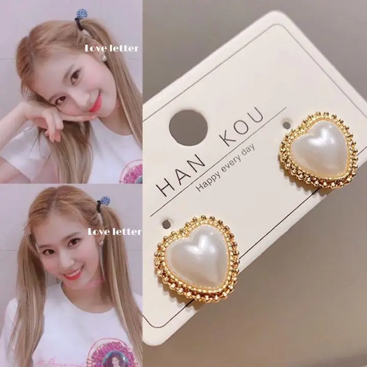 Thumbnail of No. 236 Petite Heart Pearl Earrings - Korea - Worn by TWICE Sana - Mass-produced / "Yamato Nadeshiko" Style