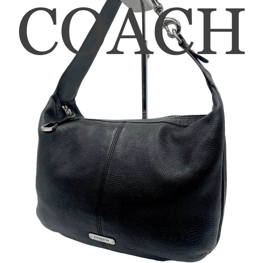 COACH ブラック レザー ワンハンドバッグ F23960 - メルカリ