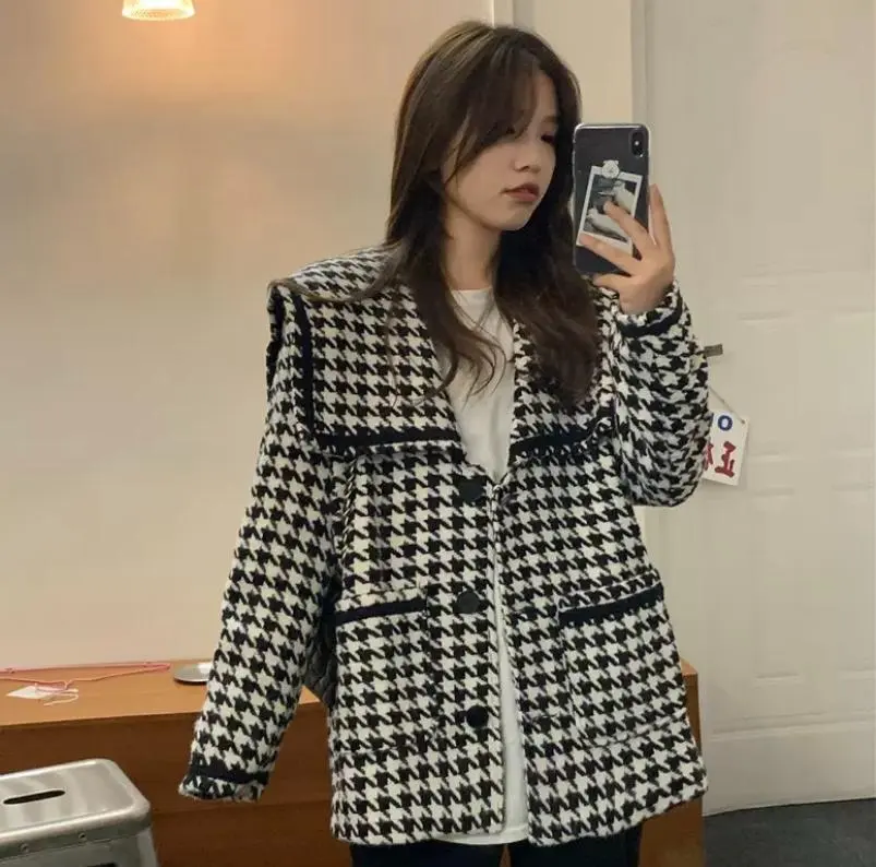 Thumbnail of Limited SALE: Houndstooth Jacket, One Size, Sailor-style, Cute!