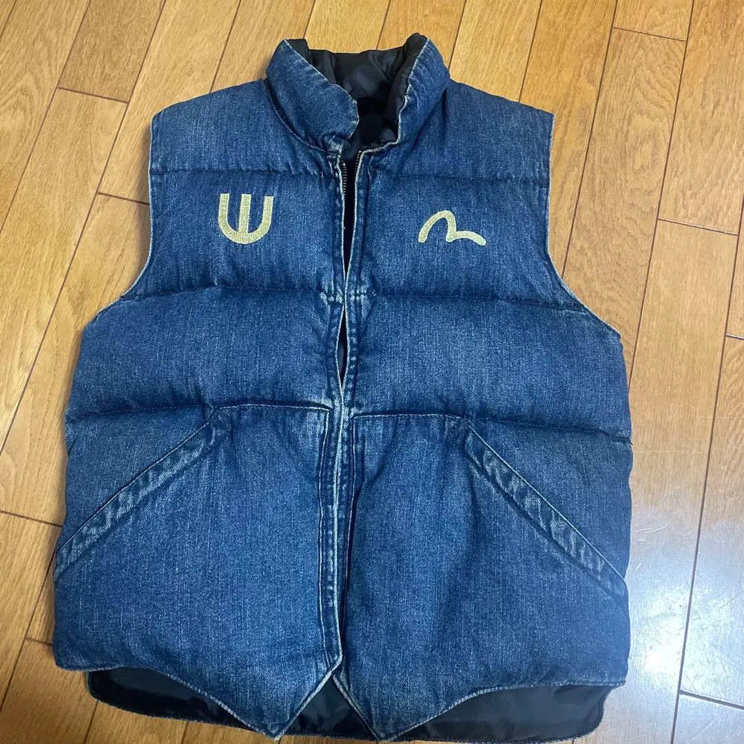 楽天市場】EVISU JEANS USED LADY'S ダウンベスト ブラック