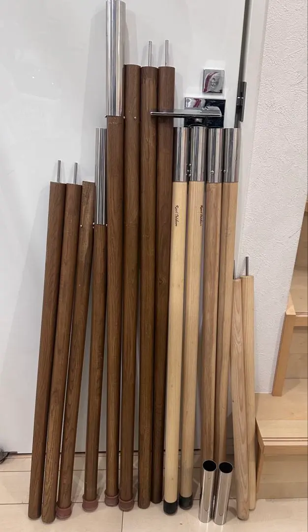 自作 ウッドポール  タープポール タモブラウン 32mm 1800mm×４本 自作 ウッドポール タープポール タモブラウン 32mm 1800mm×4本