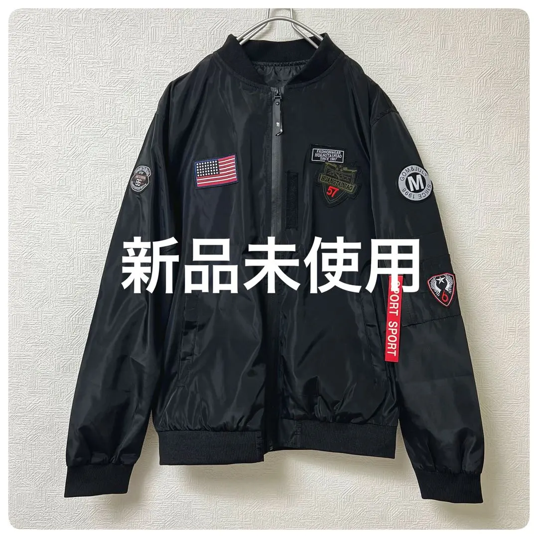 Thumbnail of 【Brand New】MA-1 Style Flight Jacket with Patches, Black