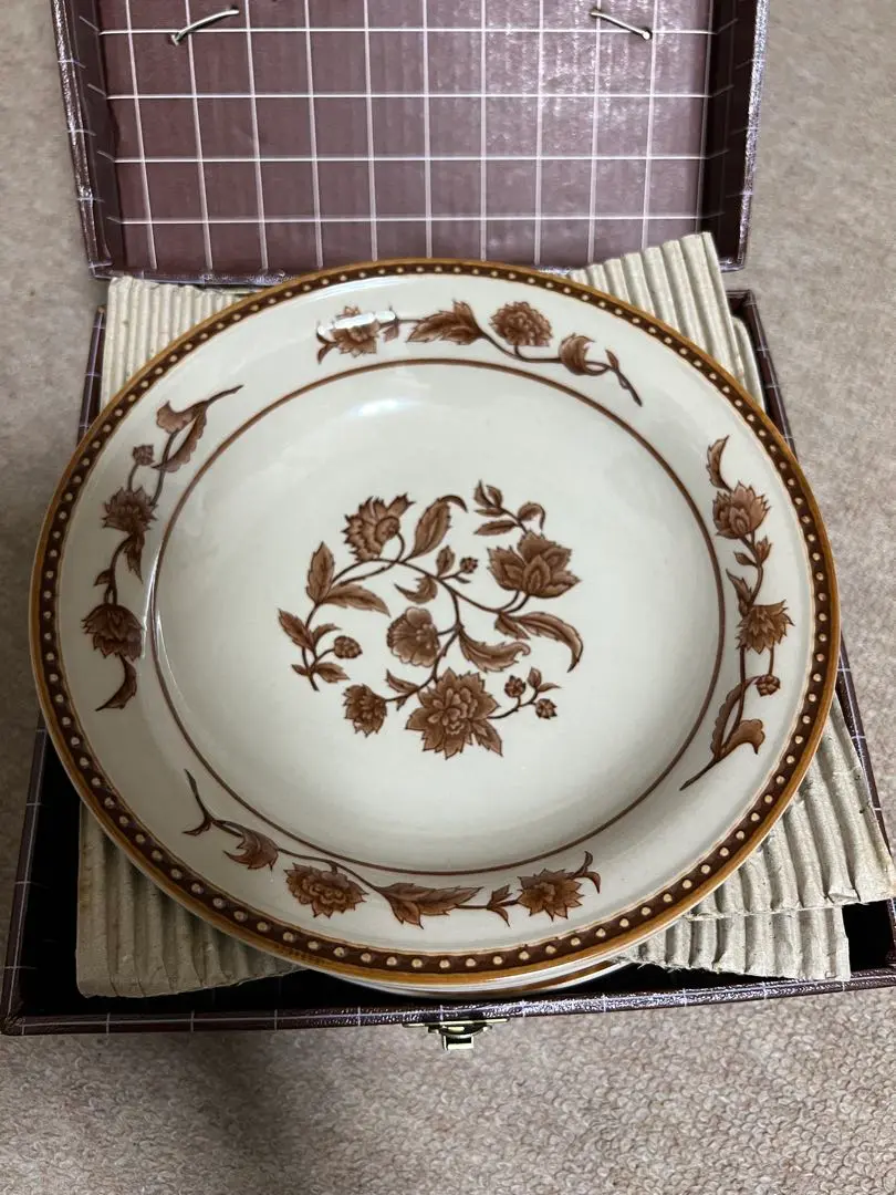 美品 ヴィンテージ サンゴチャイナ スープ皿 カレー皿 ブラウン