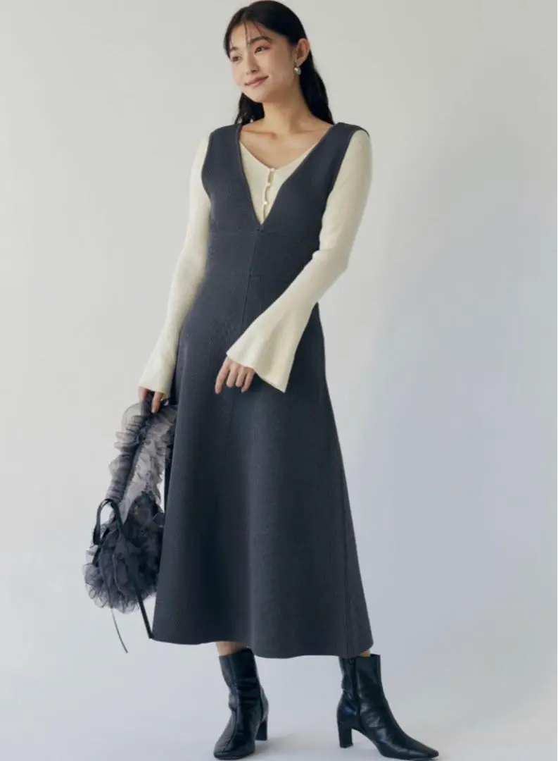 Thumbnail of LagunaMoon Form Line Knit Jumper Skirt op0136