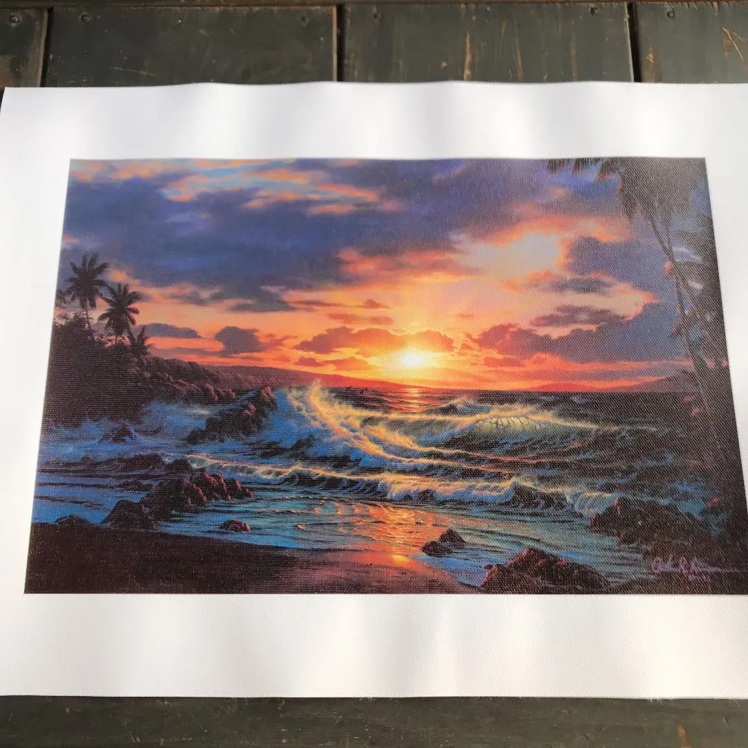 ラッセン　ロマンスオブザシー　夕日　サンセット　クジラ　風景　版画　額入り ラッセン ロマンスオブザシー 夕日 サンセット クジラ 風景 版画