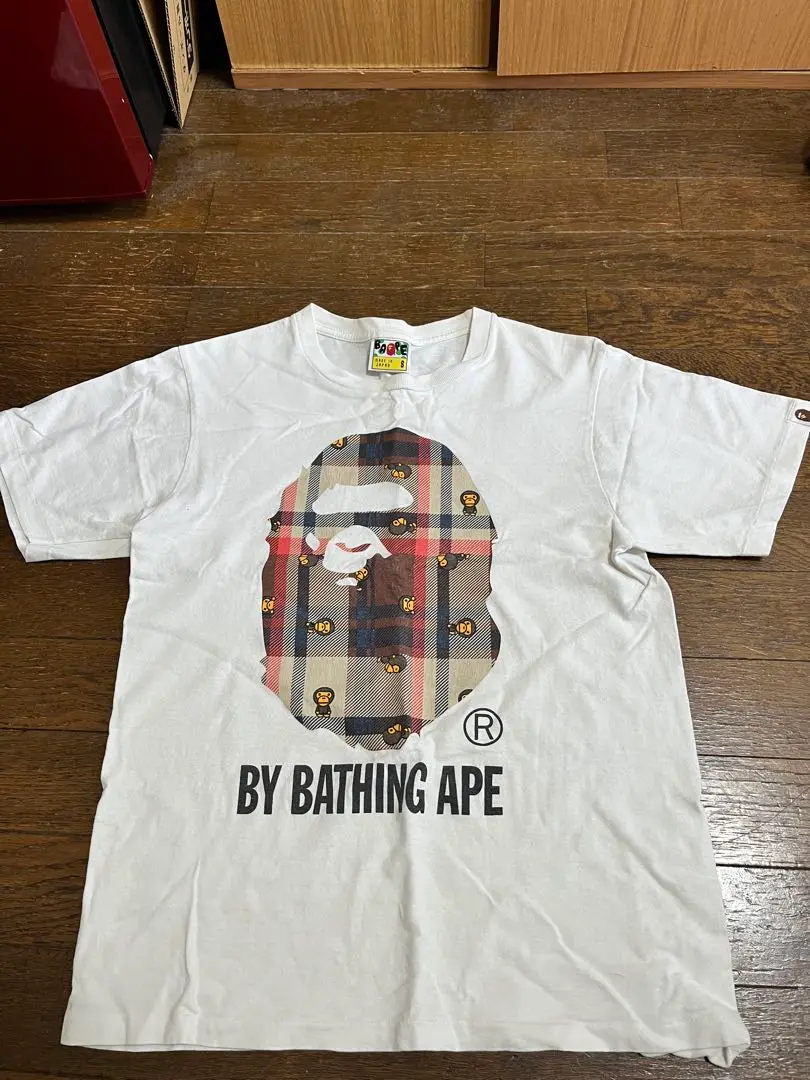 極美品 A BATHING APE チェック柄 Tシャツ A BATHING APE チェック柄 半袖 Tシャツ 2XL デカめ メンズ