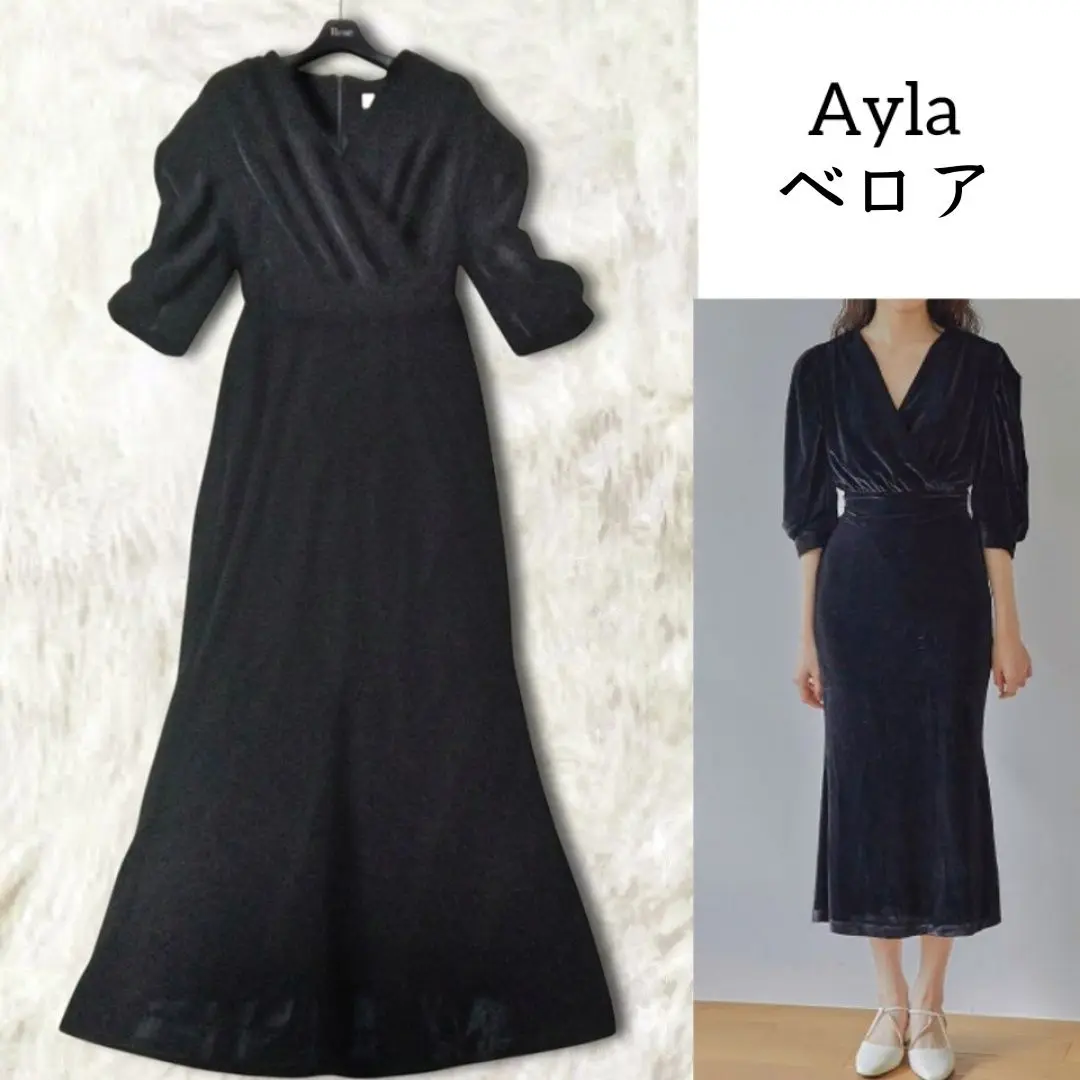 美品！Ayla ベロアクロスワンピース Ayla（アイラ）の「velvet cross dress（ワンピース）」 - WEAR
