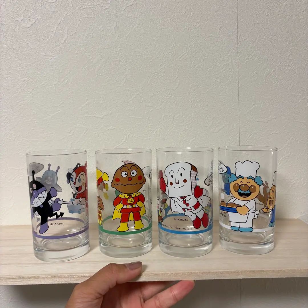 麵包超人 復古玻璃杯 4個一套 的縮圖